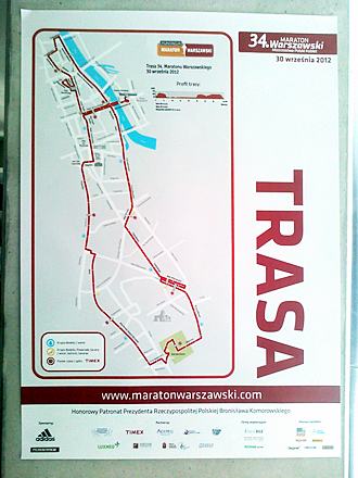 Trasa 34. maratonu warszawskiego