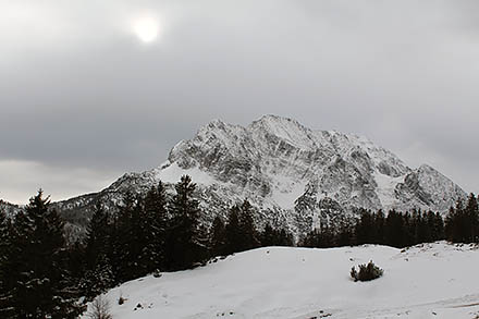Wettersteinspitze - widok z Kranzbergu