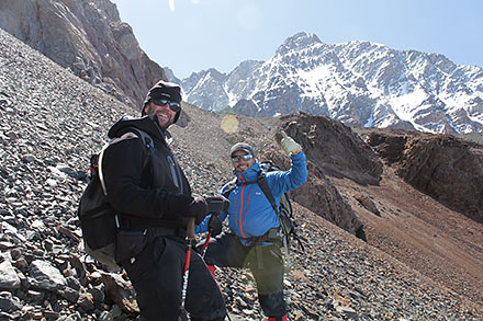 Choffre i Agustin - w czasie wejścia na Cerro Lomas Amarillas