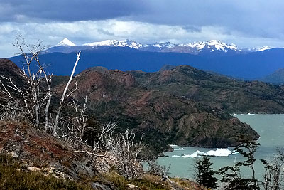 Lago Grey w parku Torres del Paine