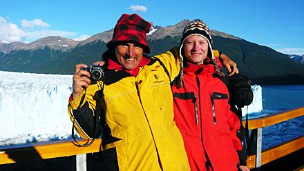 Z Jurkiem Romejko przy lodowcu Perito Moreno